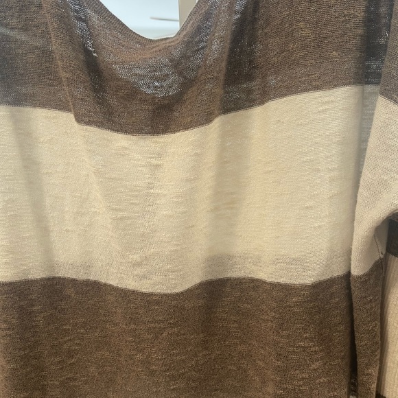 Free People, brown and cream, long sleeve tunic - Picture 8 of 11